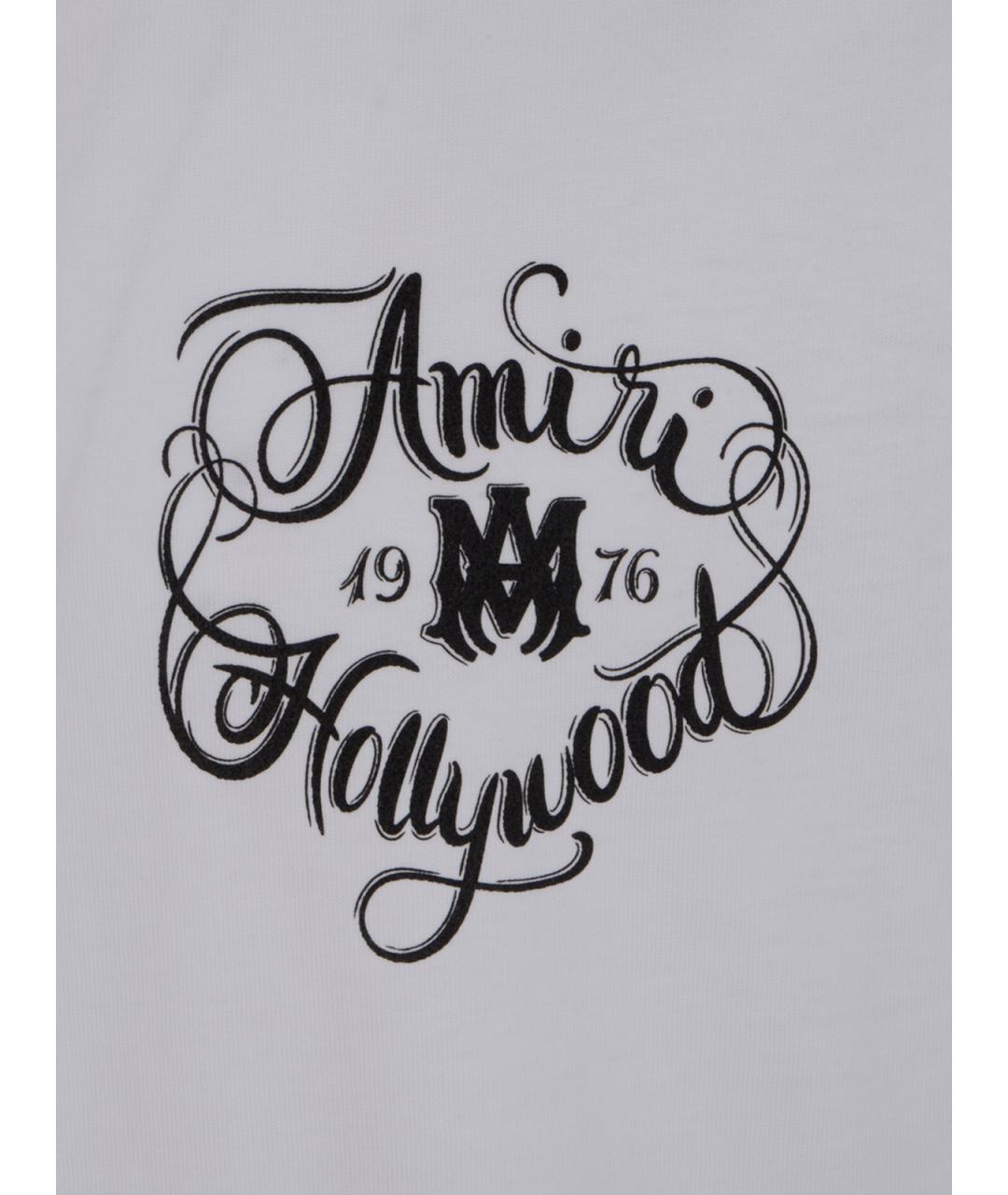 AMIRI Белая хлопковая футболка, фото 3