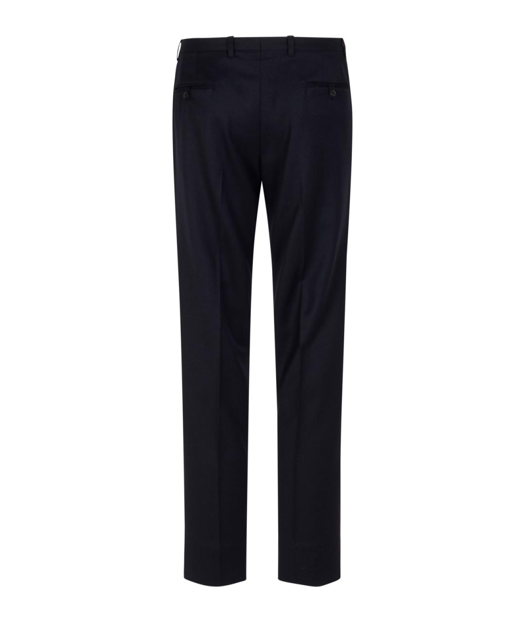 PRADA Темно-синие шерстяные повседневные брюки, фото 2