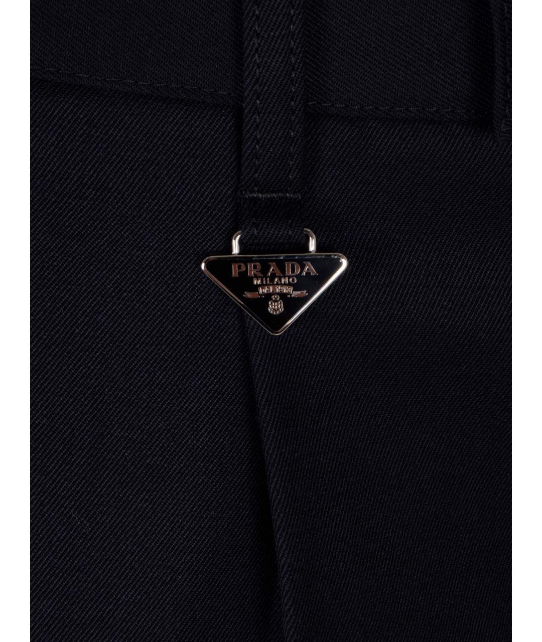 PRADA Темно-синие шерстяные повседневные брюки, фото 3