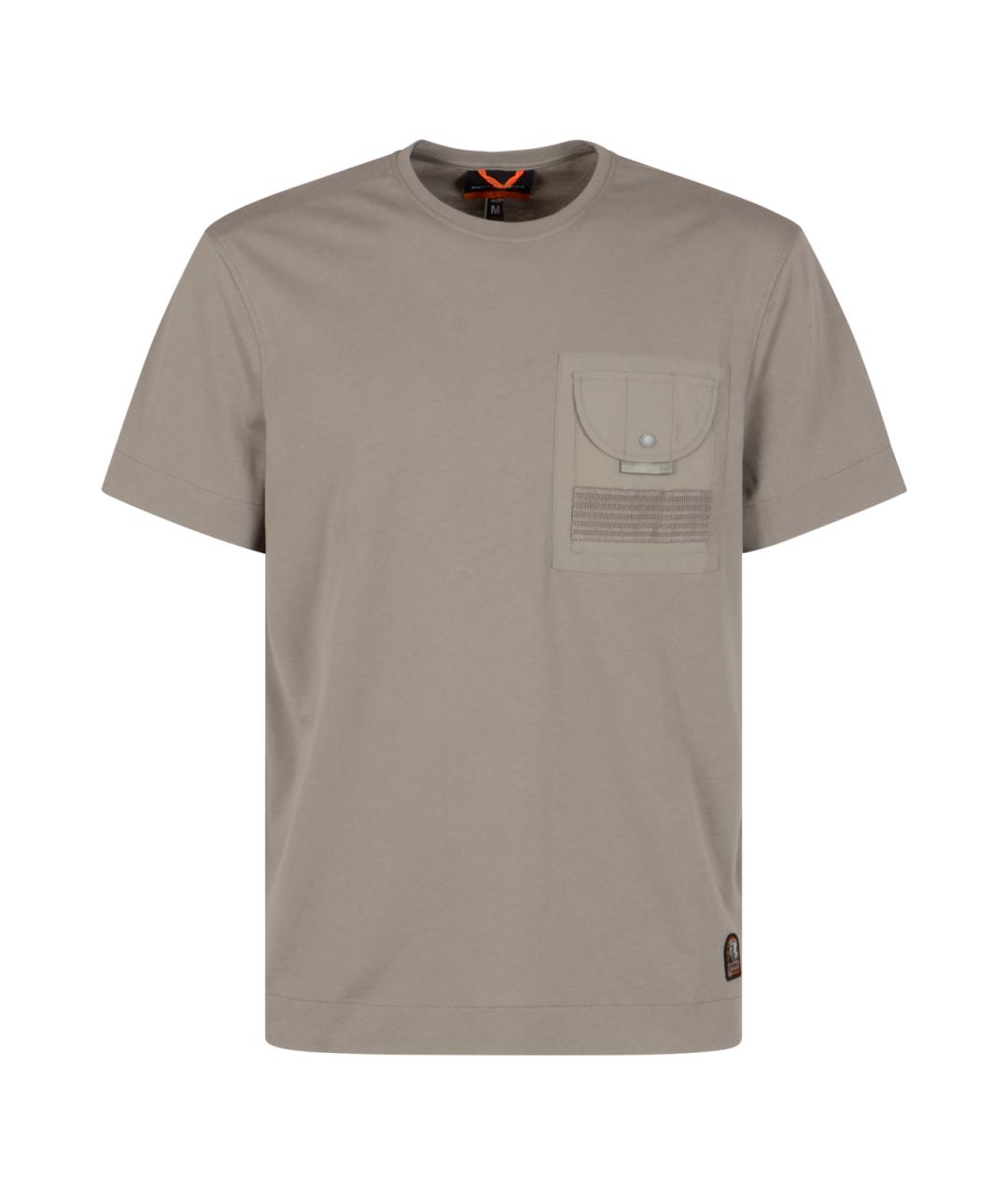 PARAJUMPERS Бежевая хлопковая футболка, фото 1