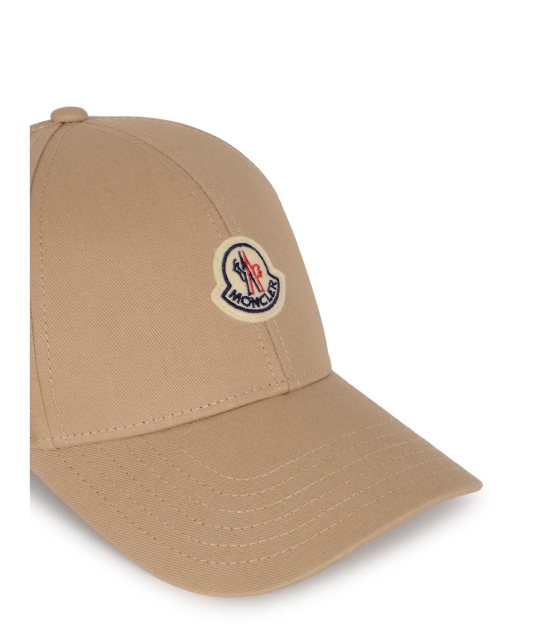 MONCLER Бежевая хлопковая кепка/бейсболка, фото 4