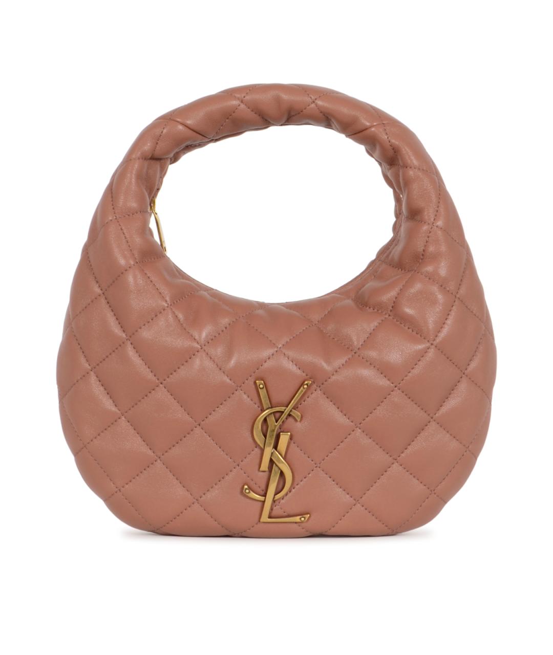 SAINT LAURENT Розовая кожаная сумка с короткими ручками, фото 1
