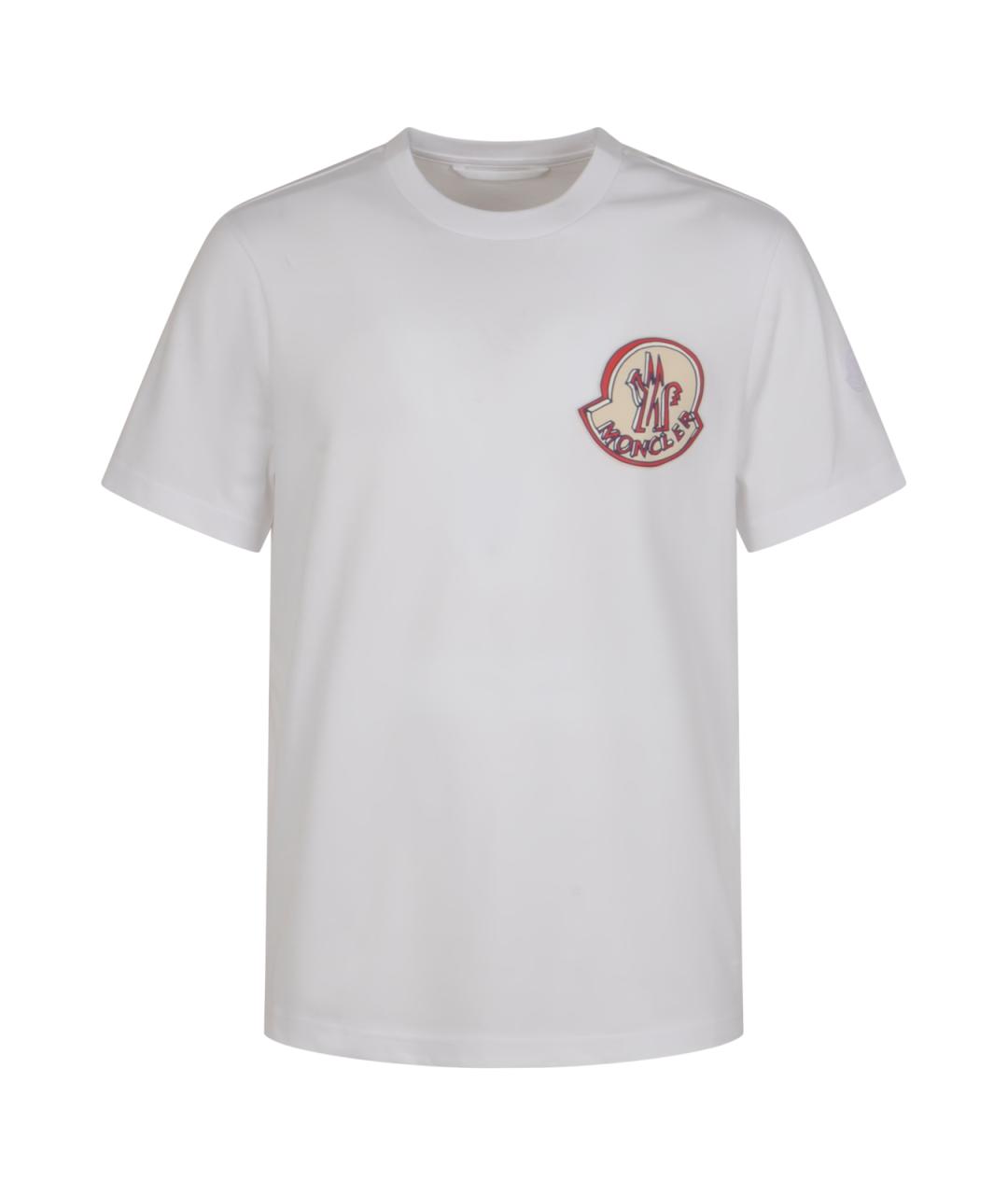 MONCLER Белая хлопковая футболка, фото 2