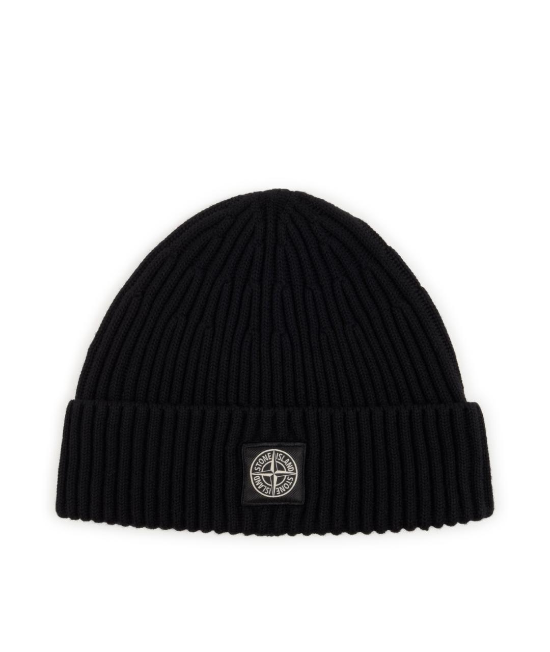 STONE ISLAND Черная шерстяная шапка, фото 1
