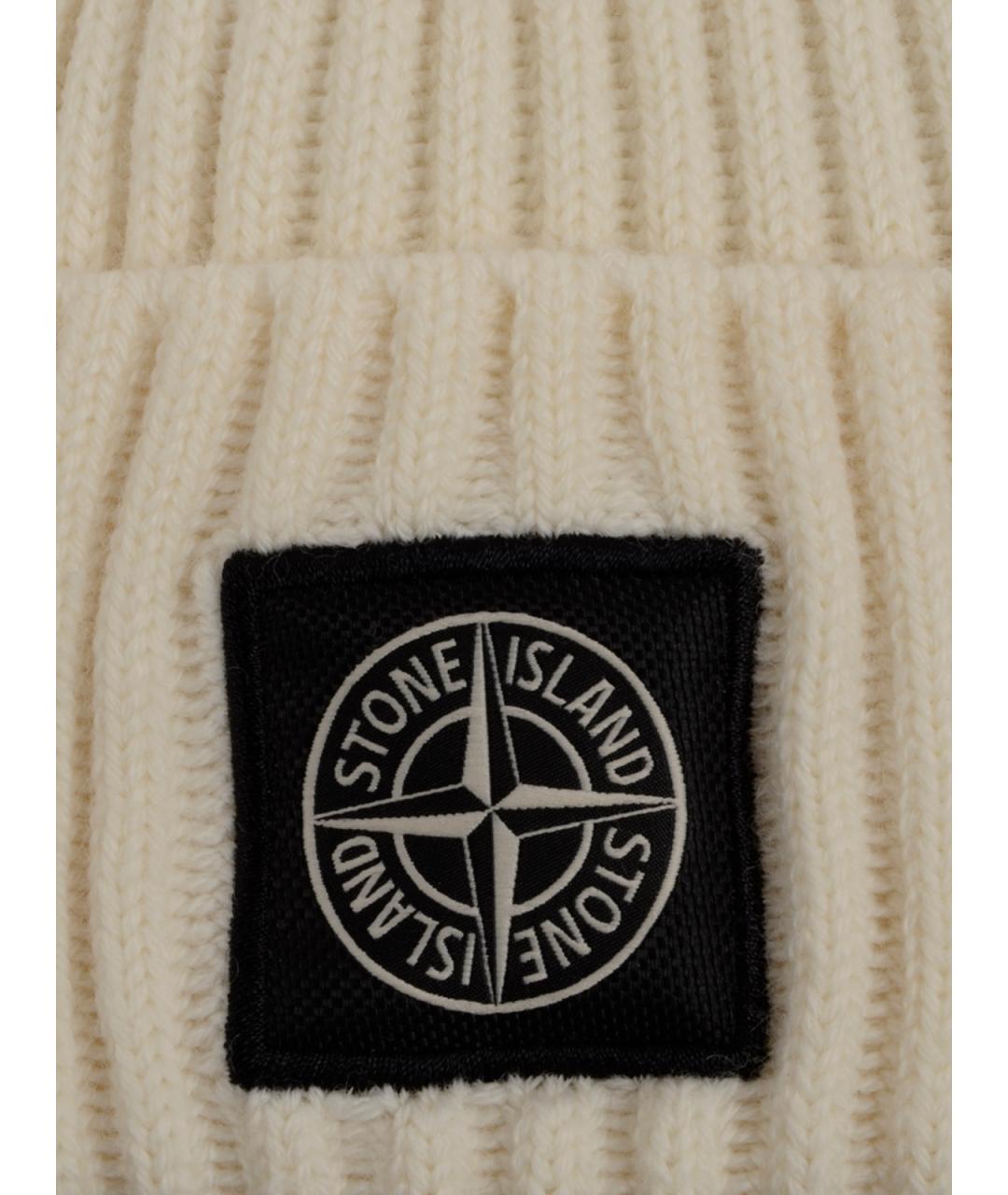 STONE ISLAND Белая шерстяная шапка, фото 3