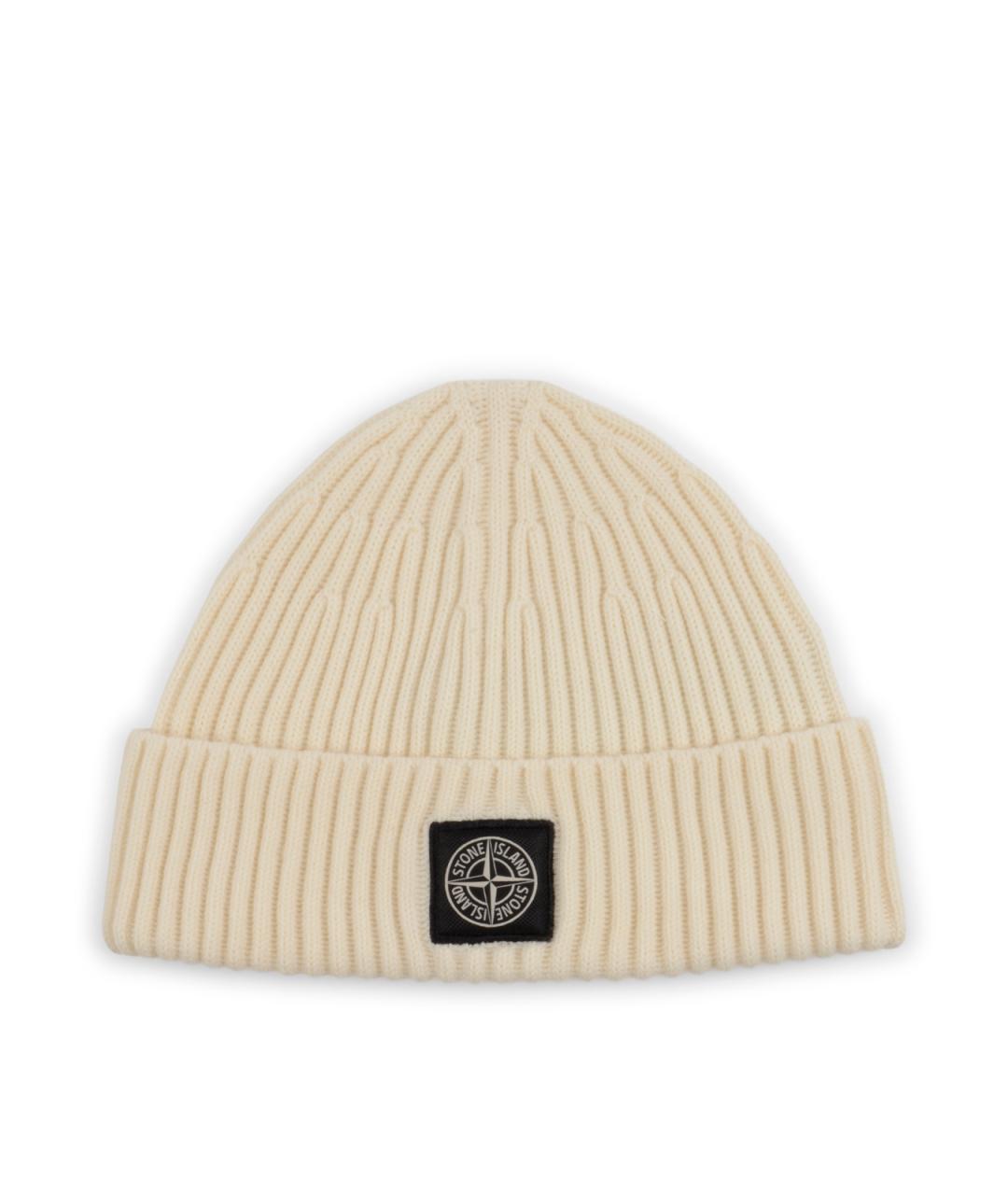 STONE ISLAND Белая шерстяная шапка, фото 1