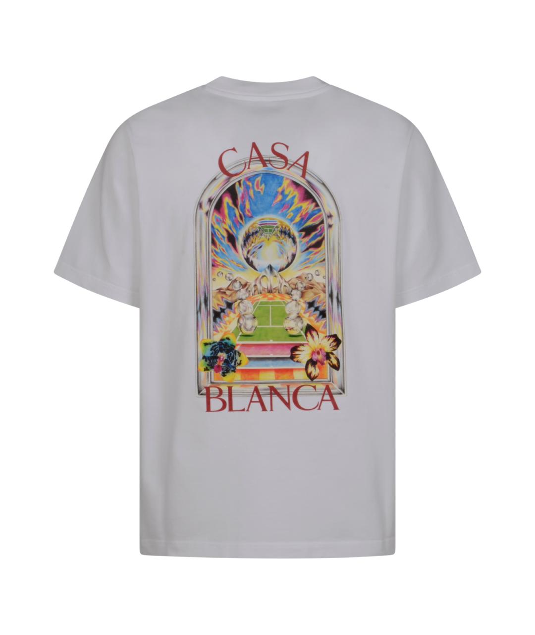 CASABLANCA Белая хлопковая футболка, фото 2