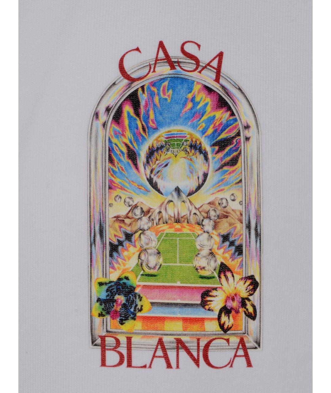 CASABLANCA Белая хлопковая футболка, фото 3