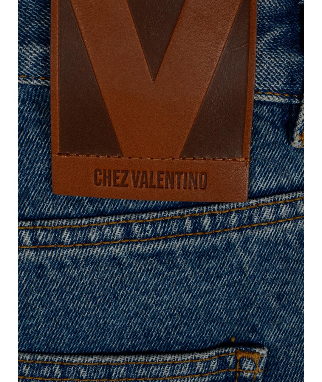 VALENTINO Синие хлопковые прямые джинсы, фото 3