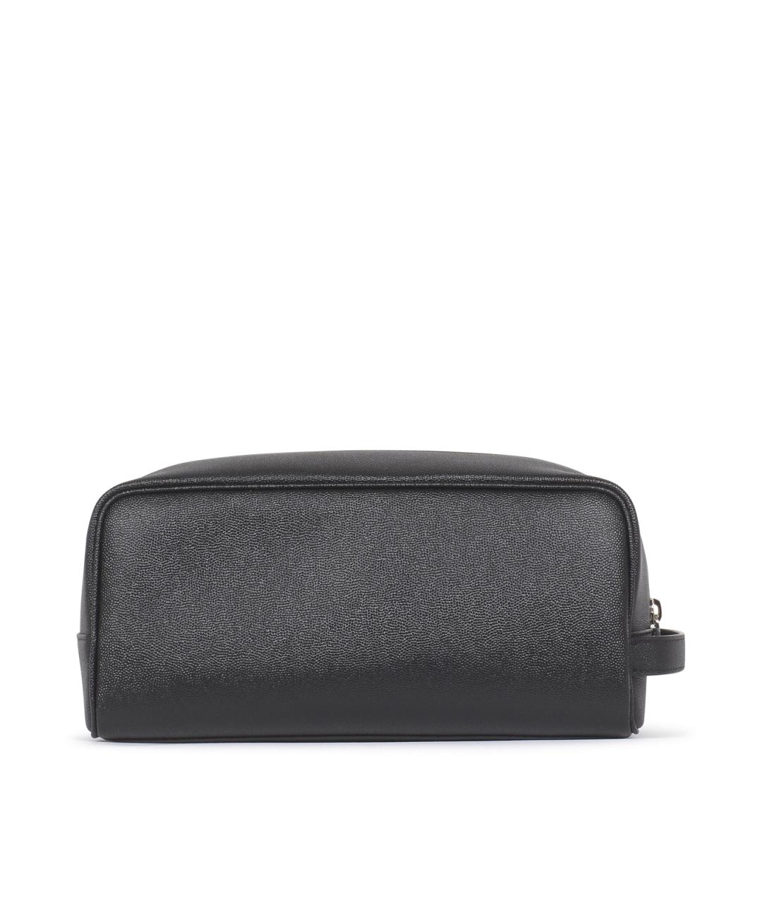 SAINT LAURENT Черная кожаная барсетка, фото 3