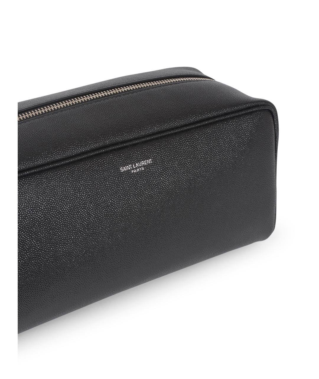 SAINT LAURENT Черная кожаная барсетка, фото 4