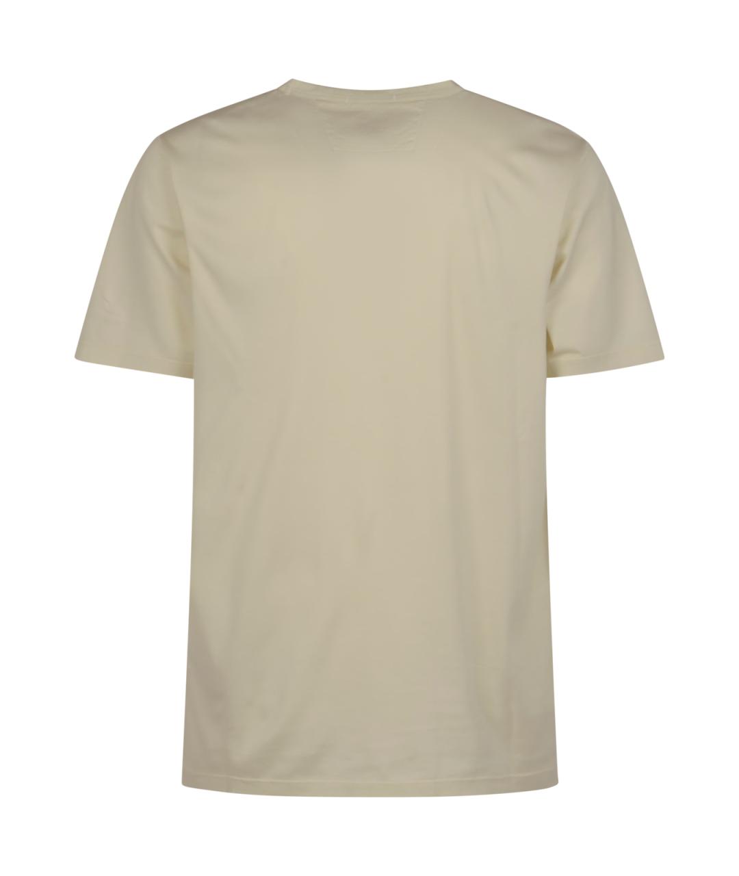 CP COMPANY Бежевая хлопковая футболка, фото 2