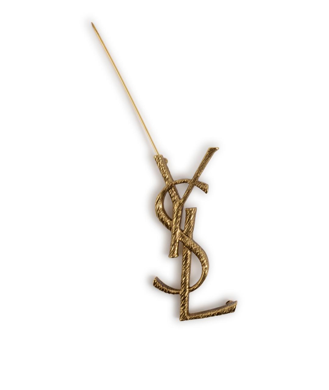 SAINT LAURENT Золотая металлическая булавка / брошь, фото 3