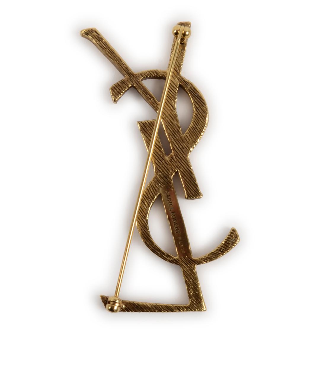 SAINT LAURENT Золотая металлическая булавка / брошь, фото 2