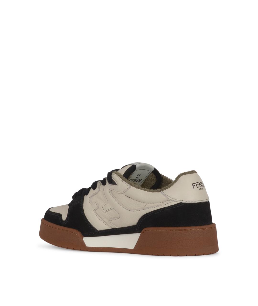 FENDI Черные кожаные кроссовки, фото 3