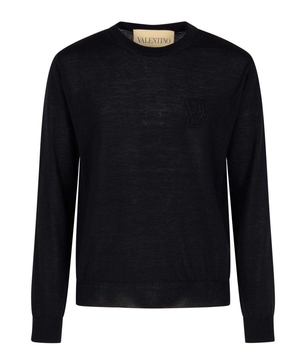 VALENTINO Черный шерстяной джемпер / свитер, фото 1