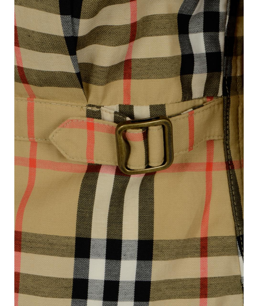 BURBERRY Бежевое хлопковое повседневное платье, фото 3