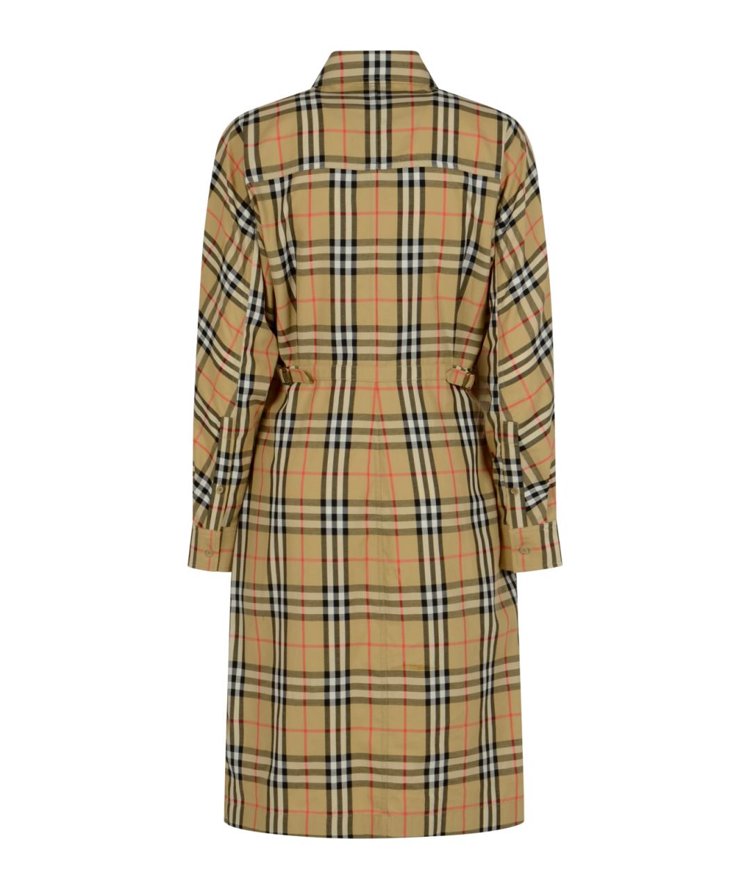 BURBERRY Бежевое хлопковое повседневное платье, фото 2