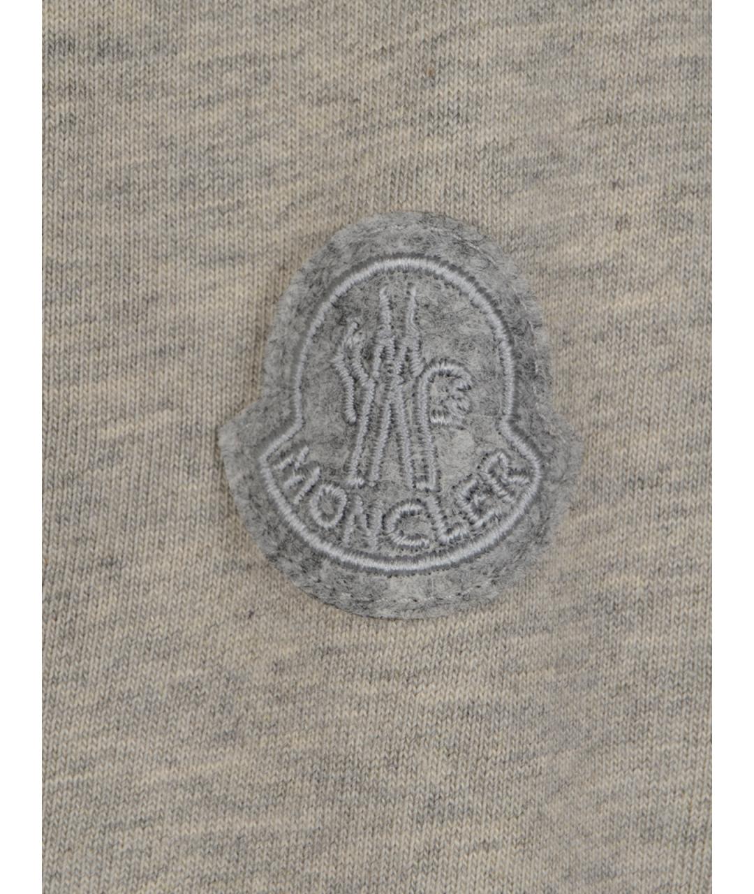 MONCLER Серая хлопковая футболка, фото 3