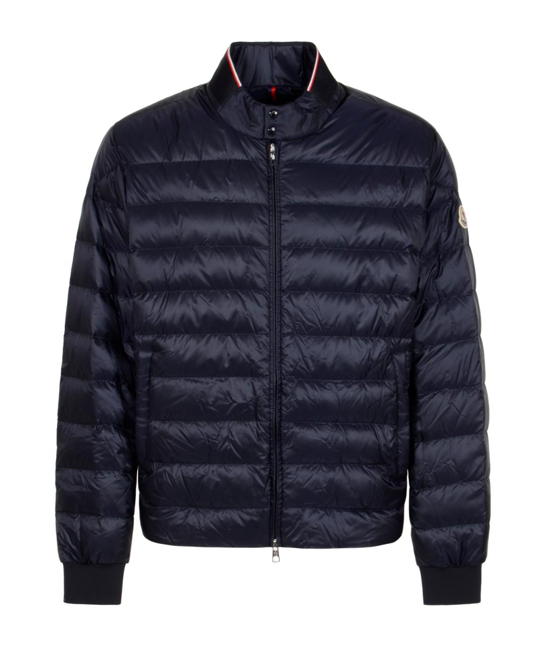 MONCLER Темно-синий синтетический пуховик, фото 1