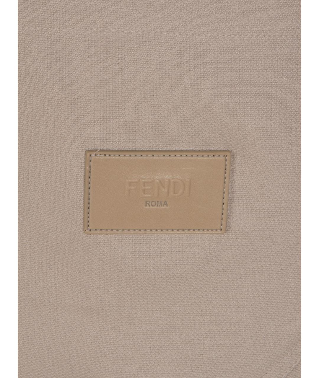 FENDI Бежевые хлопковые шорты, фото 3