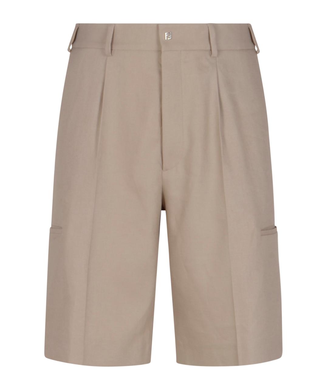 FENDI Бежевые хлопковые шорты, фото 1