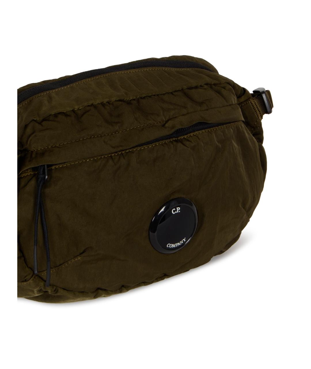 CP COMPANY Зеленая синтетическая поясная сумка, фото 4