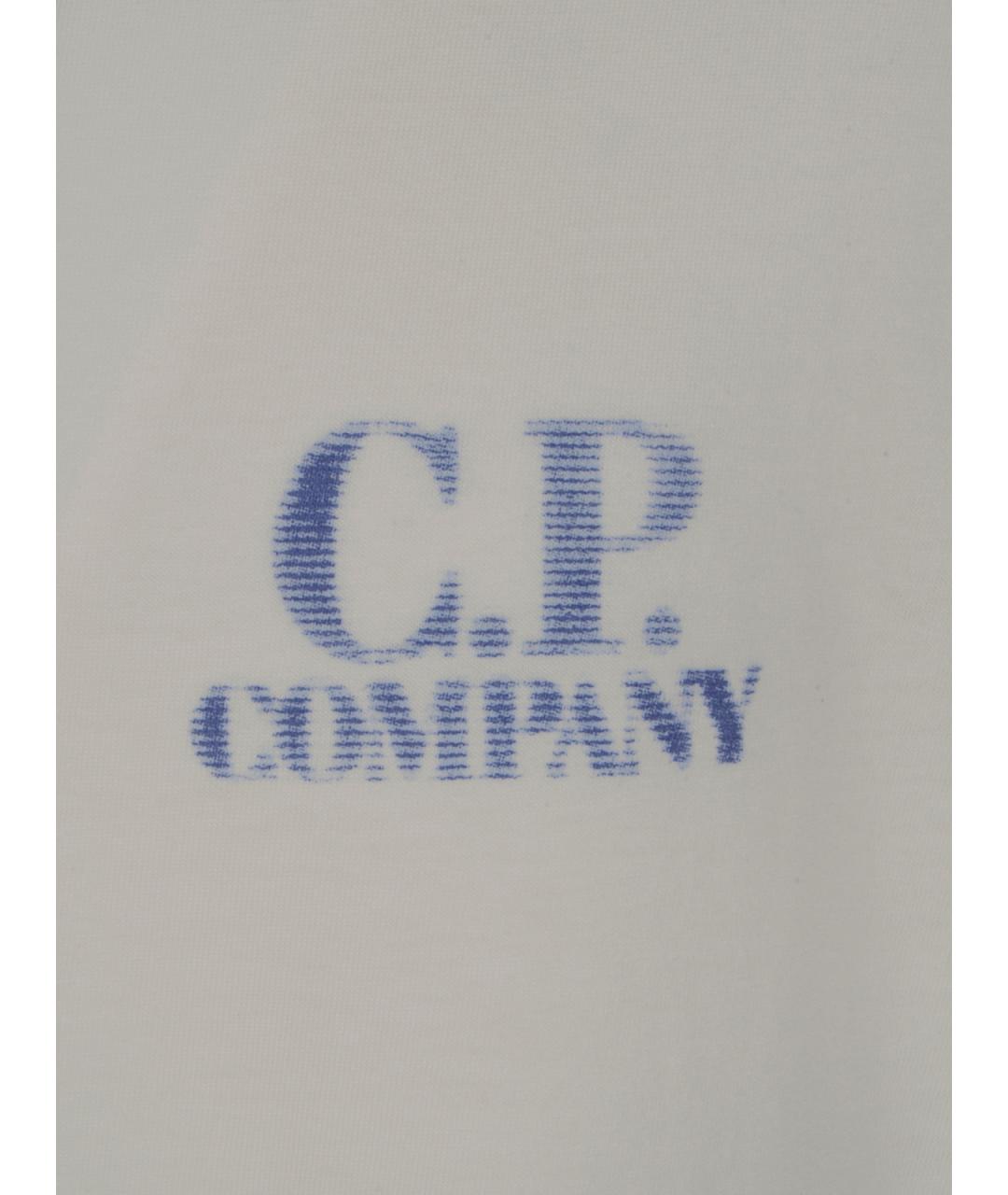CP COMPANY Белая хлопковая футболка, фото 3