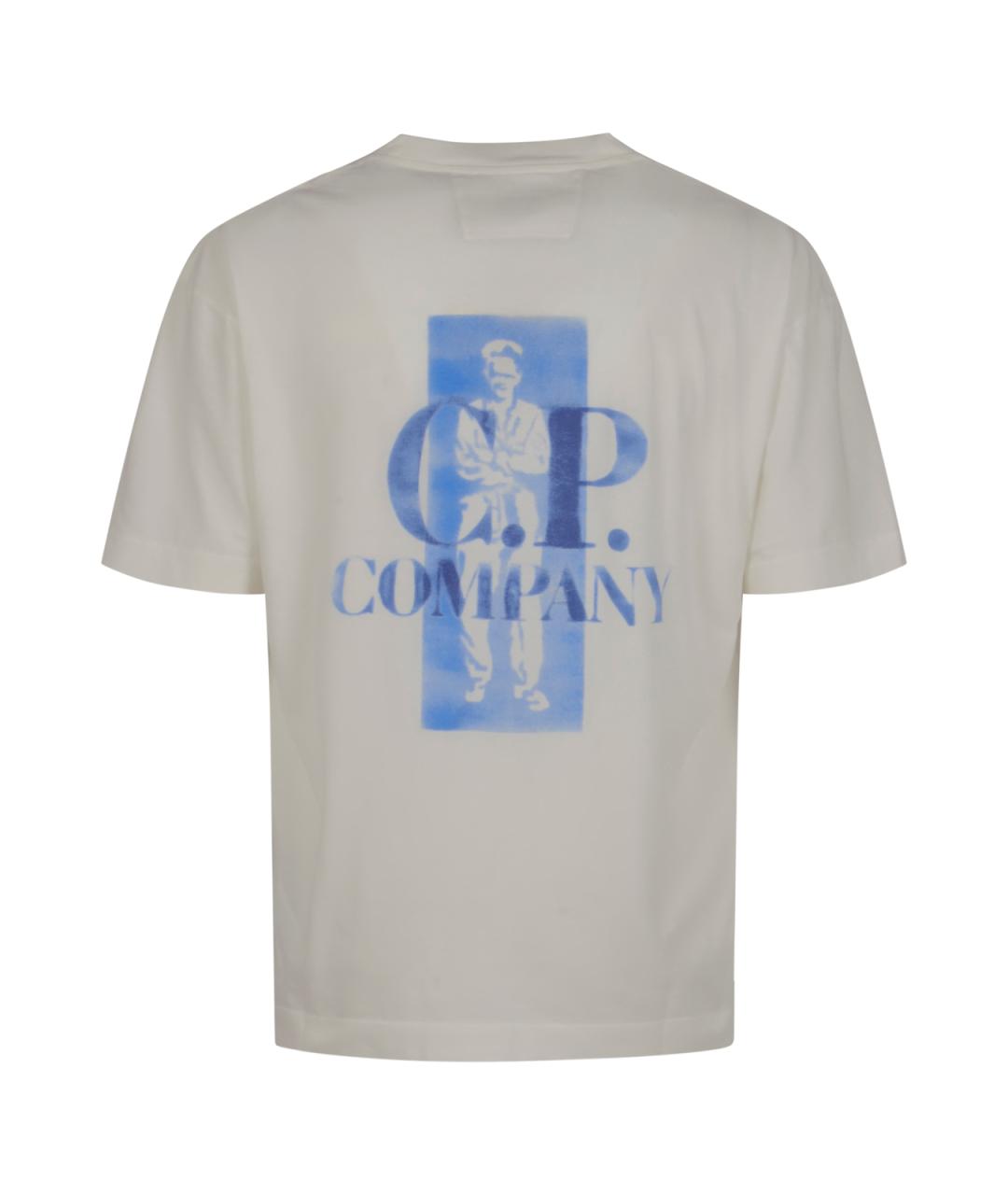 CP COMPANY Белая хлопковая футболка, фото 2
