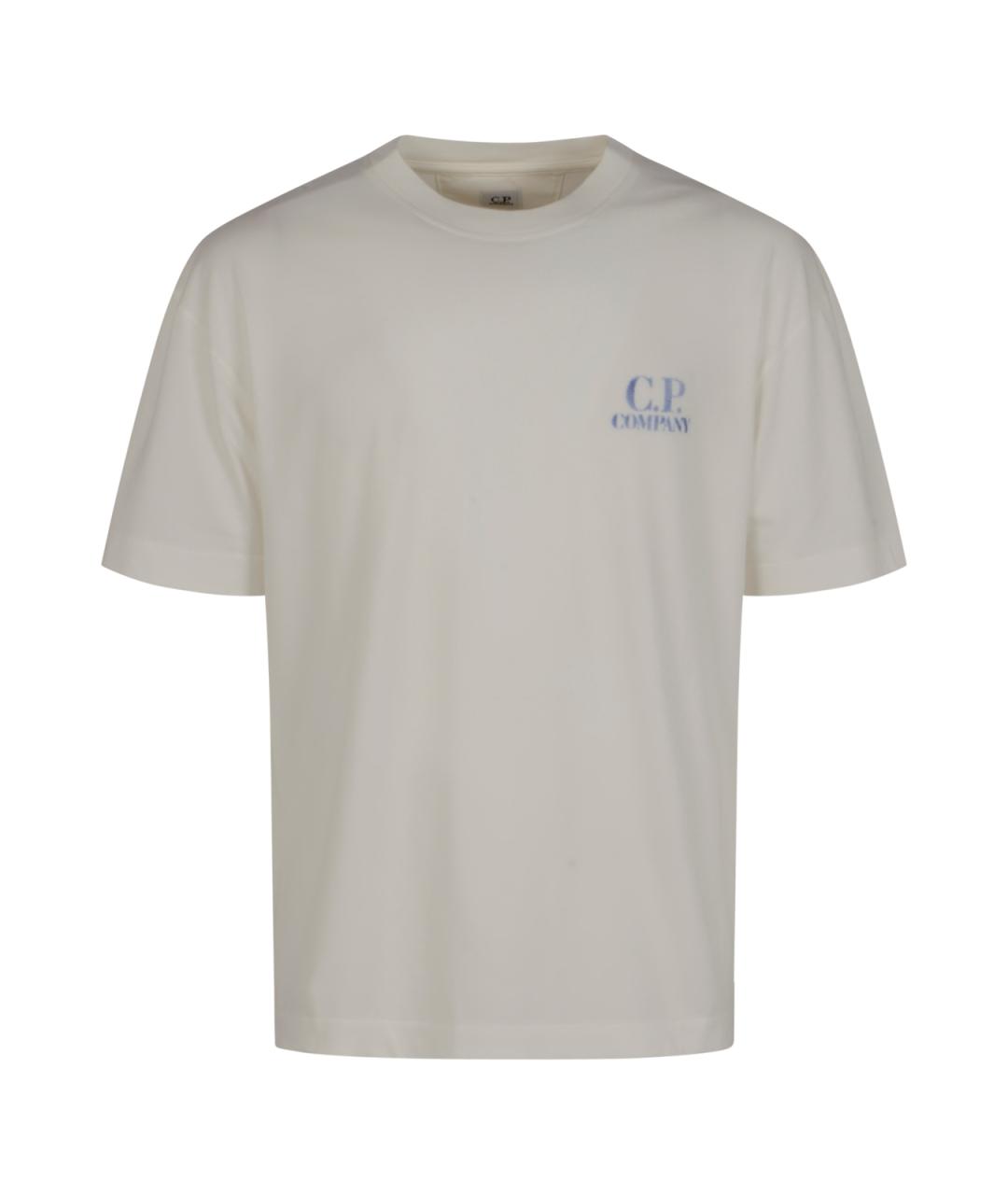 CP COMPANY Белая хлопковая футболка, фото 1