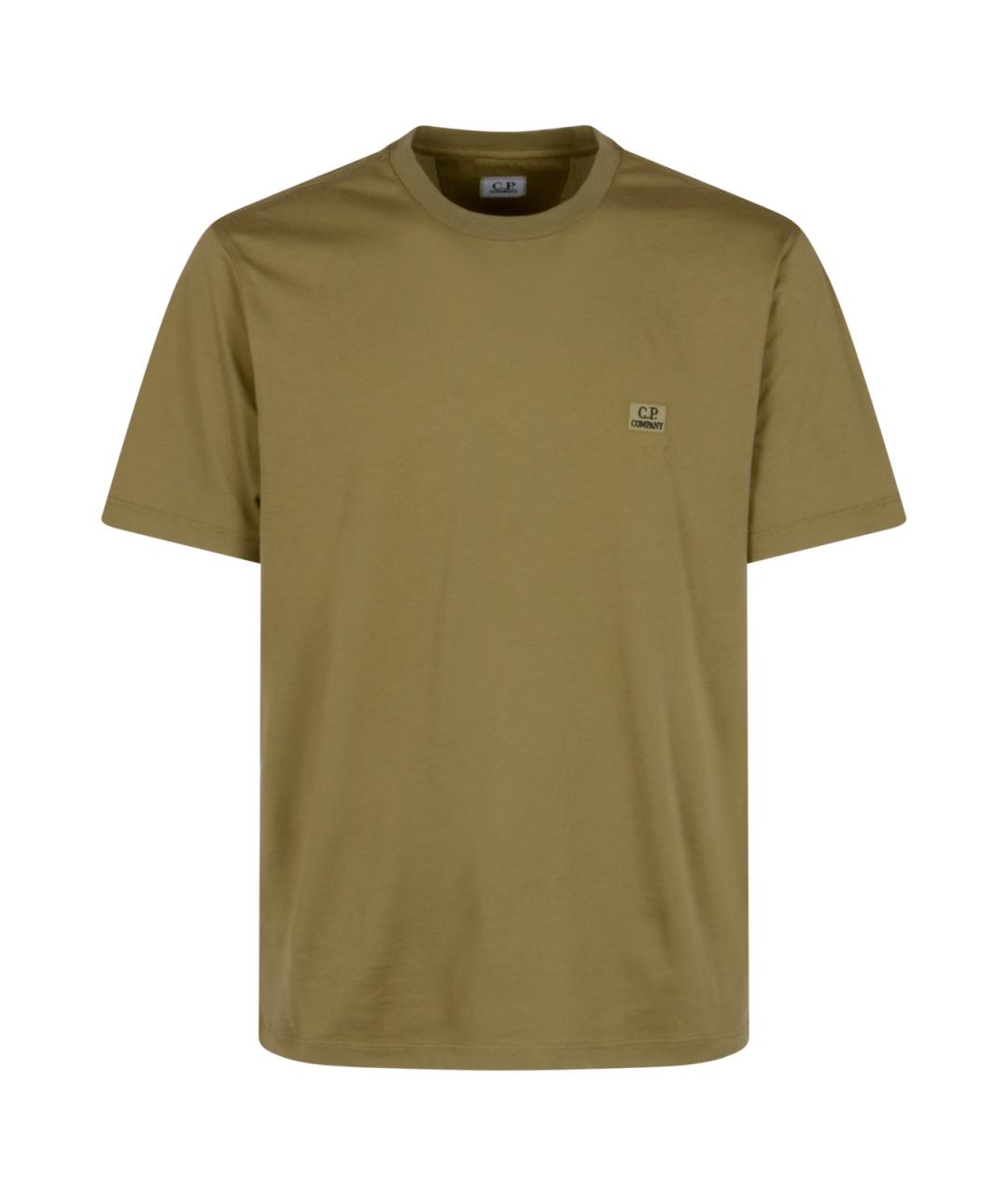 CP COMPANY Хаки хлопковая футболка, фото 1