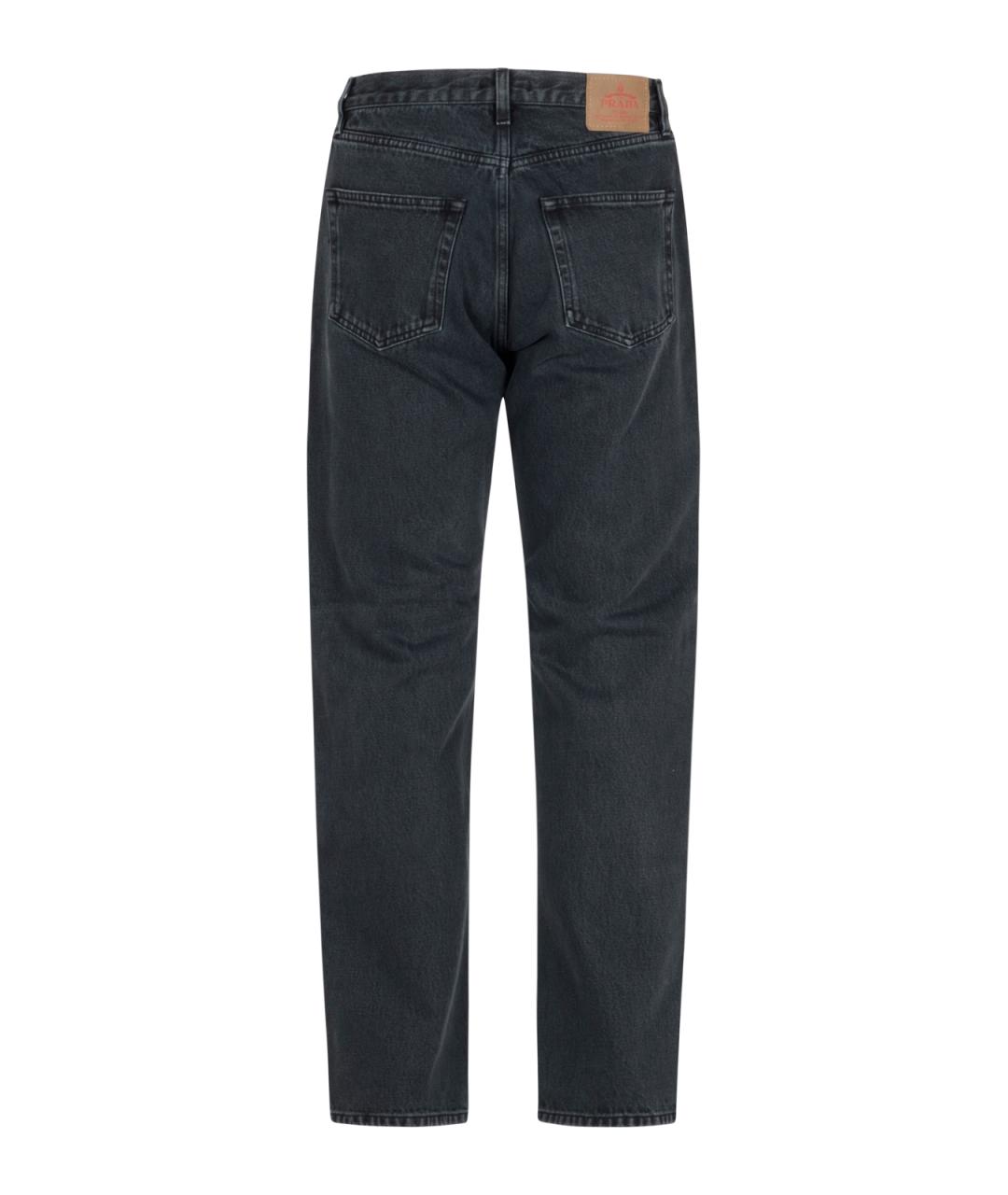 PRADA Черные хлопковые прямые джинсы, фото 2