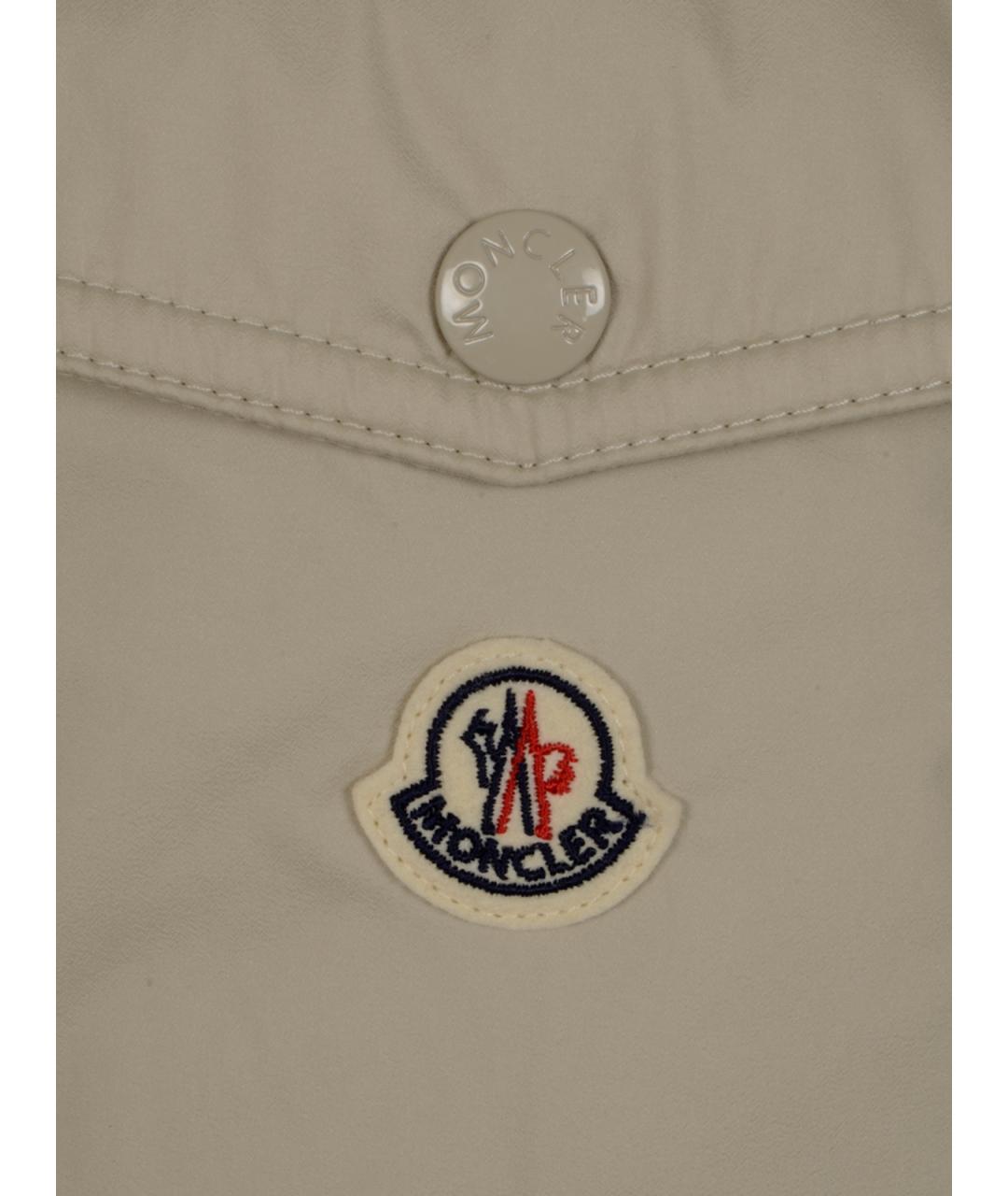 MONCLER Бежевая синтетическая куртка, фото 3