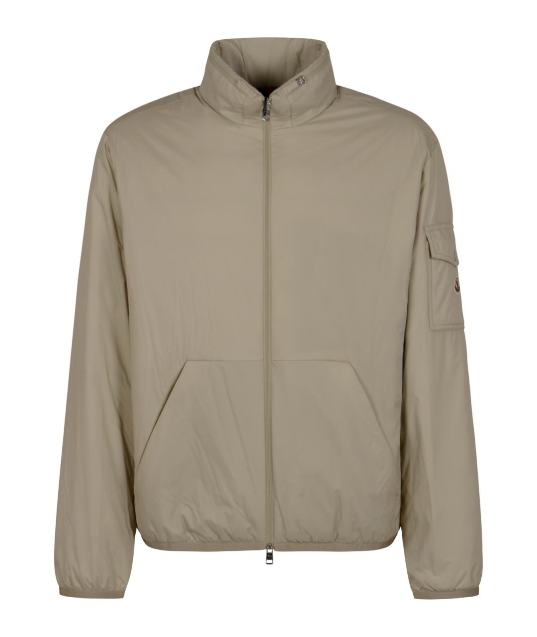 MONCLER Бежевая синтетическая куртка, фото 1