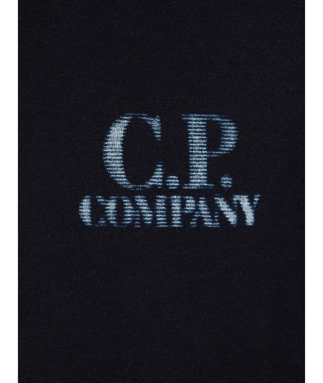 CP COMPANY Темно-синяя хлопковая футболка, фото 3