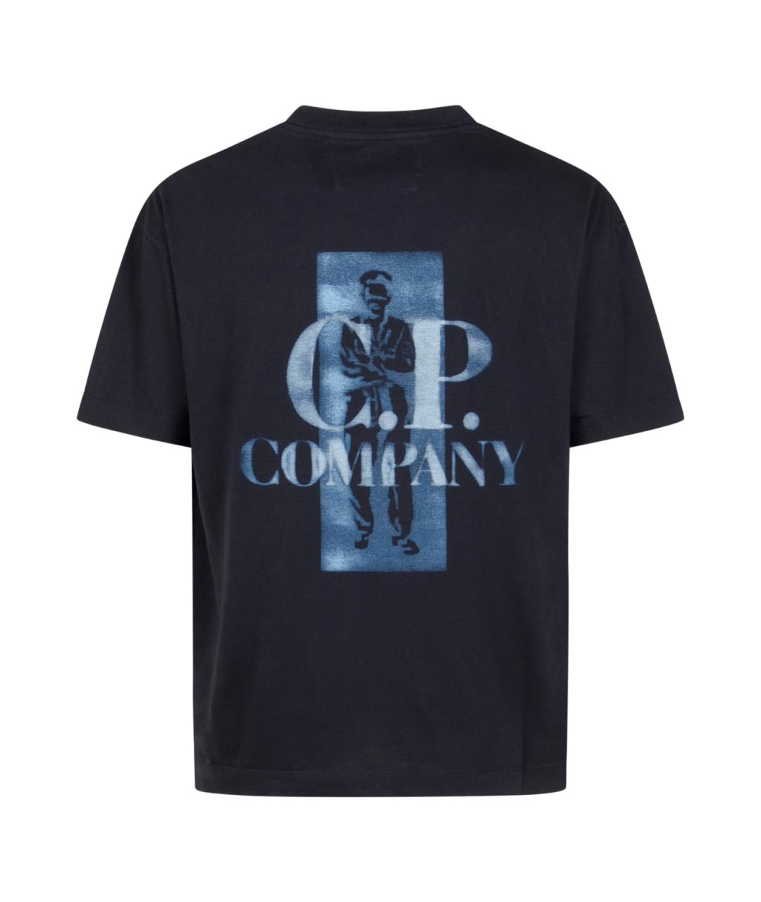 CP COMPANY Темно-синяя хлопковая футболка, фото 2