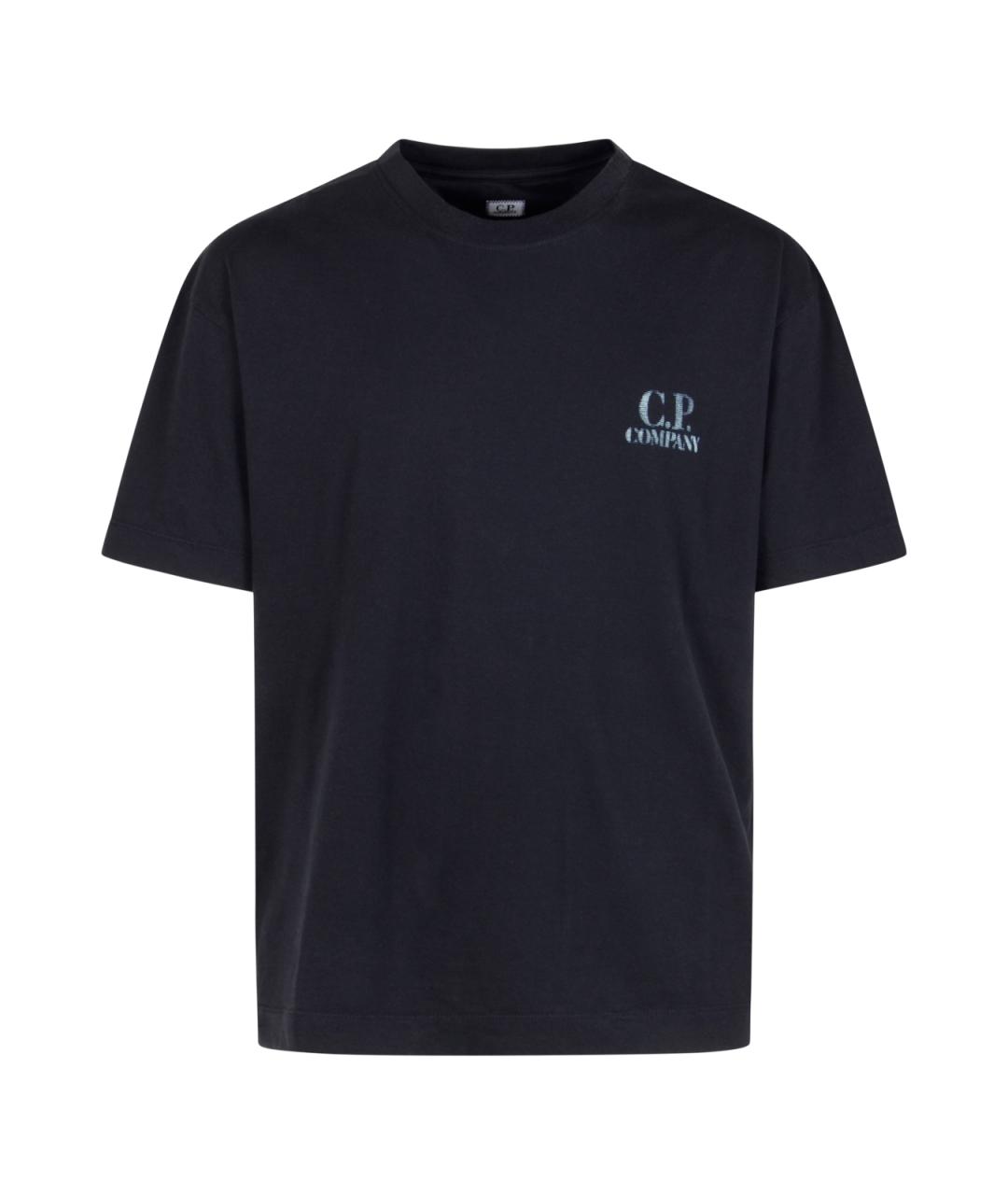 CP COMPANY Темно-синяя хлопковая футболка, фото 1