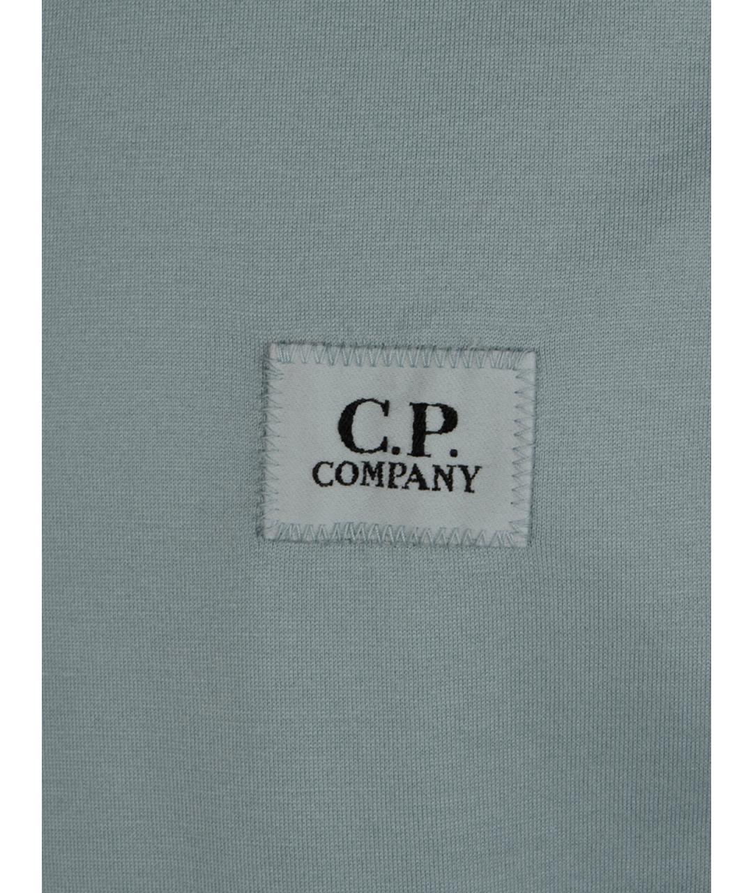 CP COMPANY Голубая хлопковая футболка, фото 3