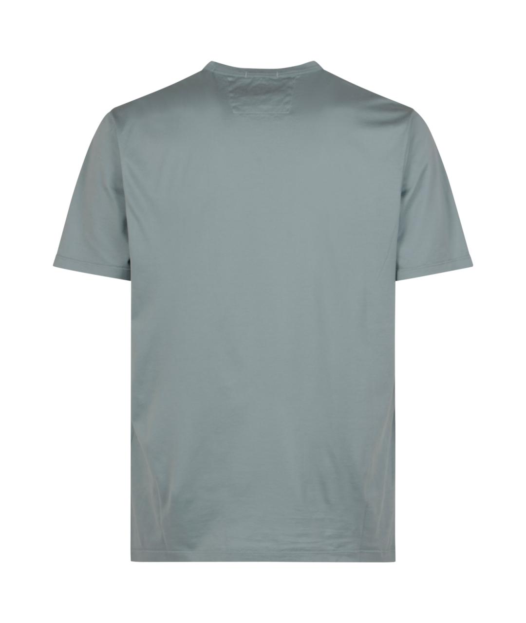 CP COMPANY Голубая хлопковая футболка, фото 2