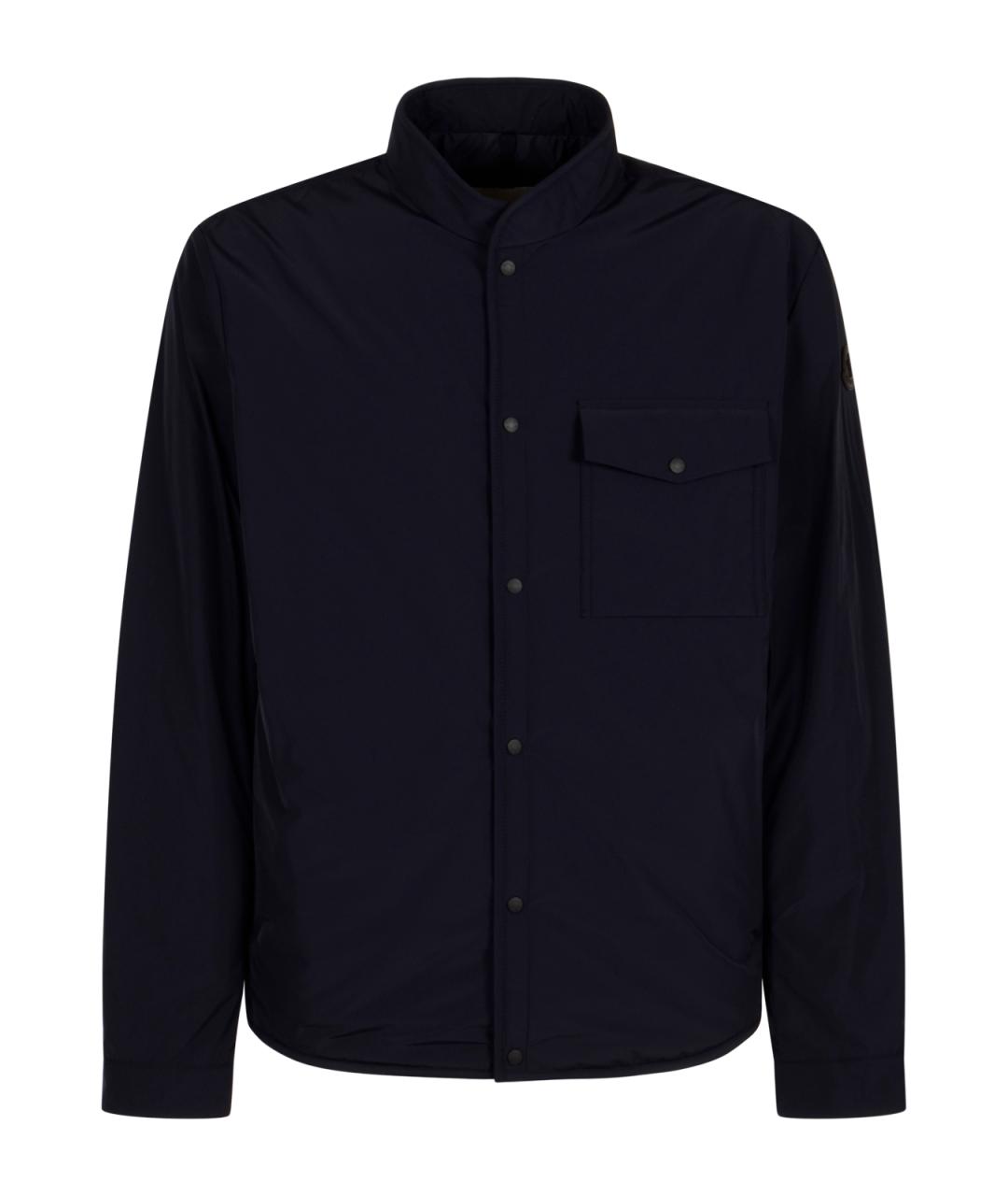 MONCLER Темно-синяя синтетическая куртка, фото 1