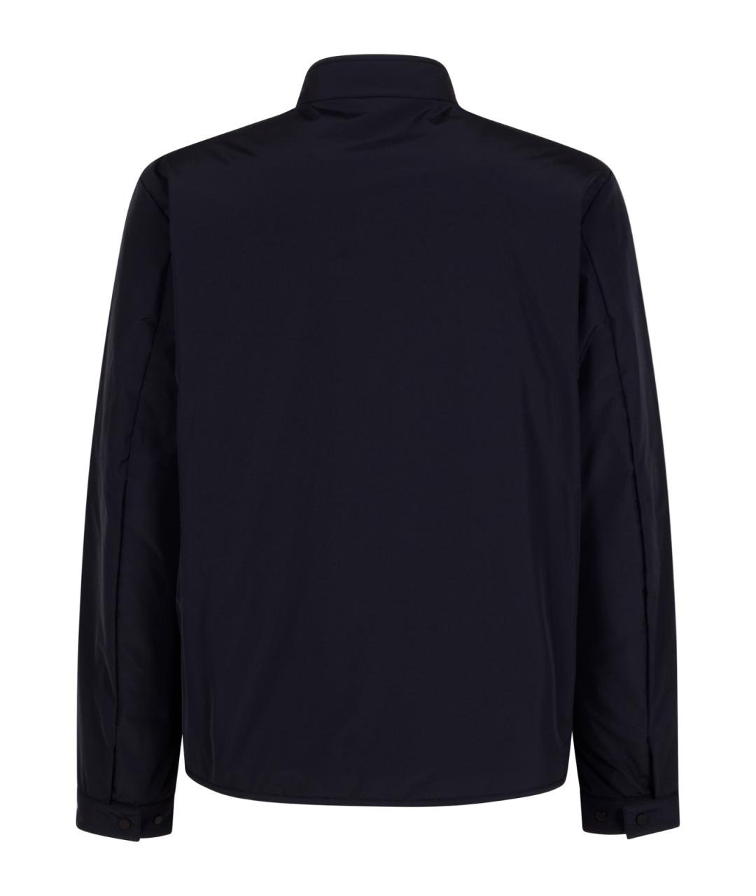 MONCLER Темно-синяя синтетическая куртка, фото 2