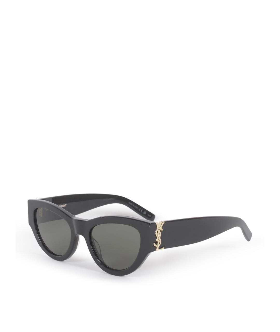 SAINT LAURENT Черные пластиковые солнцезащитные очки, фото 2