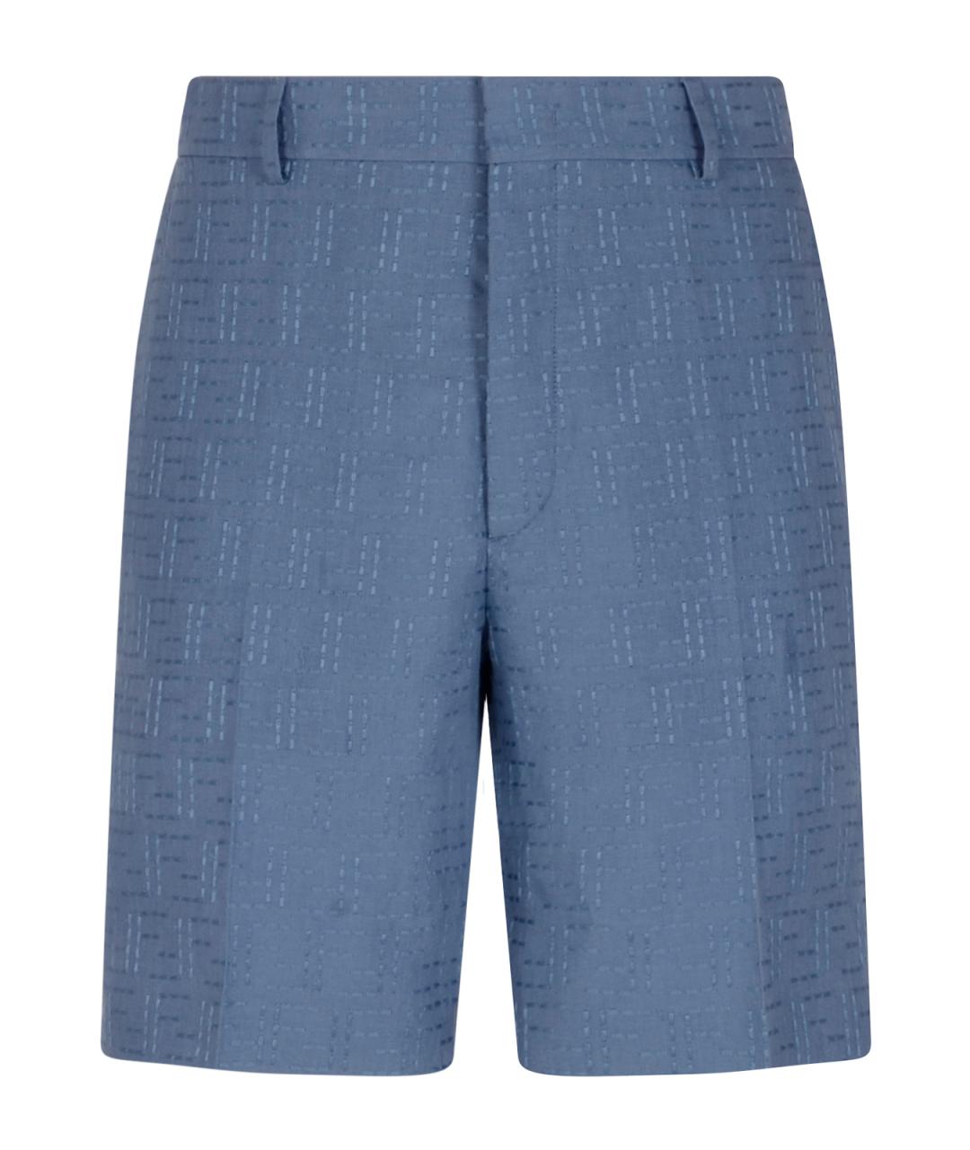 FENDI Голубые хлопковые шорты, фото 1