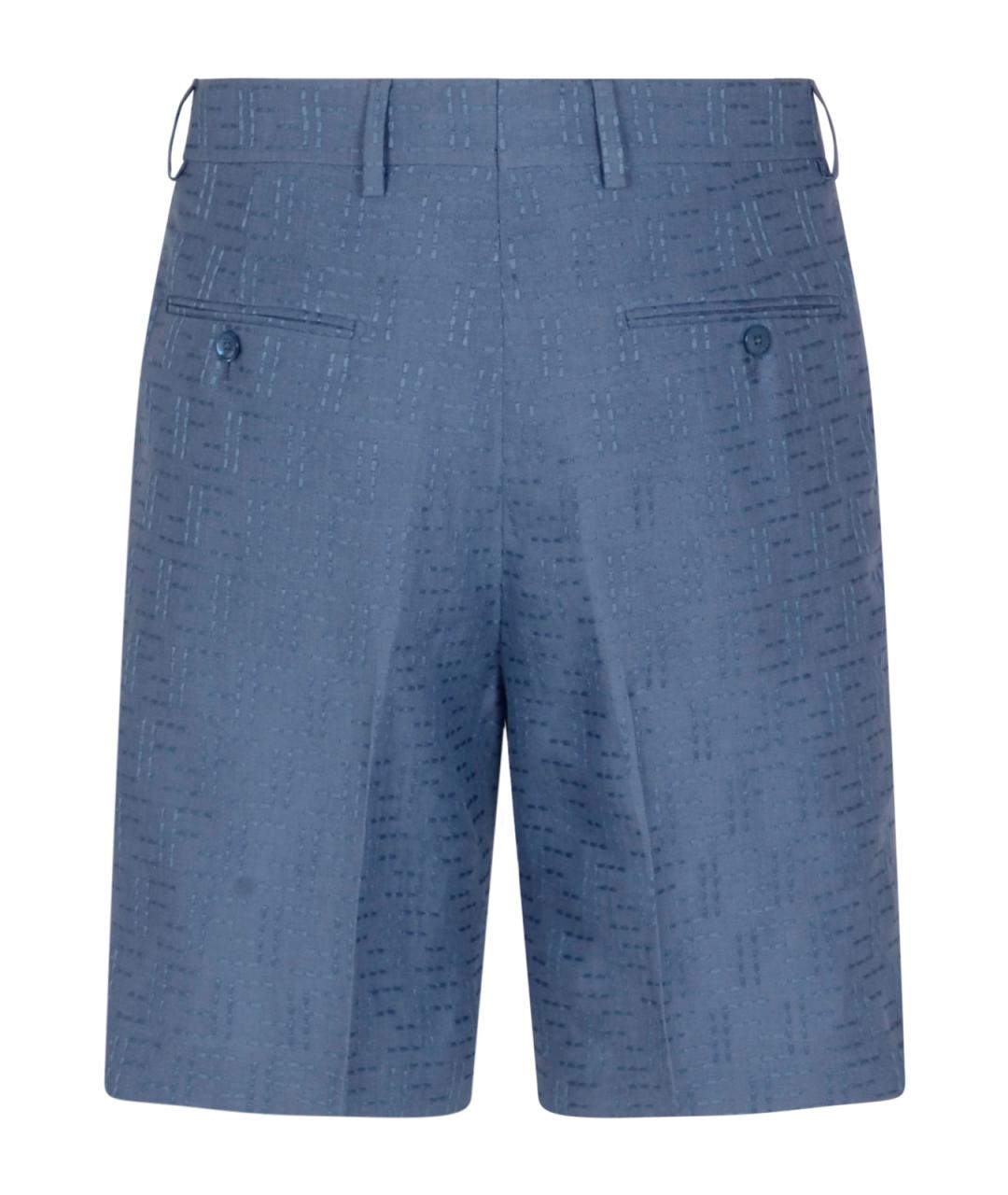 FENDI Голубые хлопковые шорты, фото 2