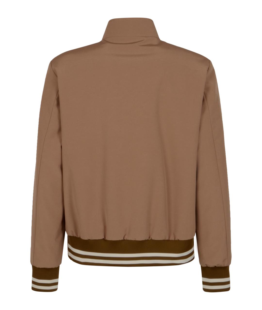 MONCLER Бежевая синтетическая куртка, фото 2