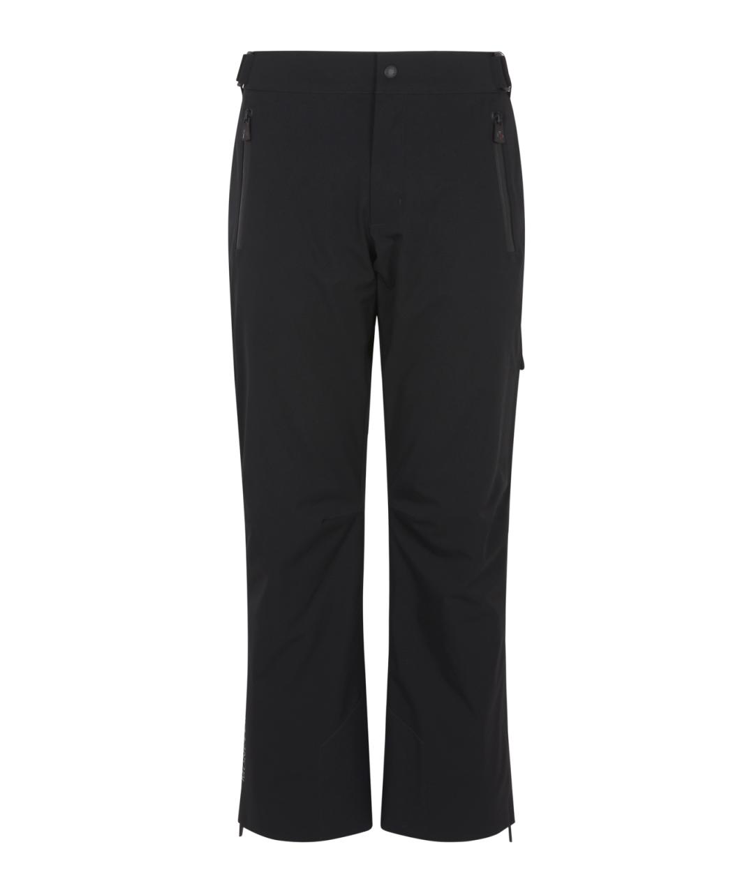 MONCLER GRENOBLE Черные полиамидовые повседневные брюки, фото 1