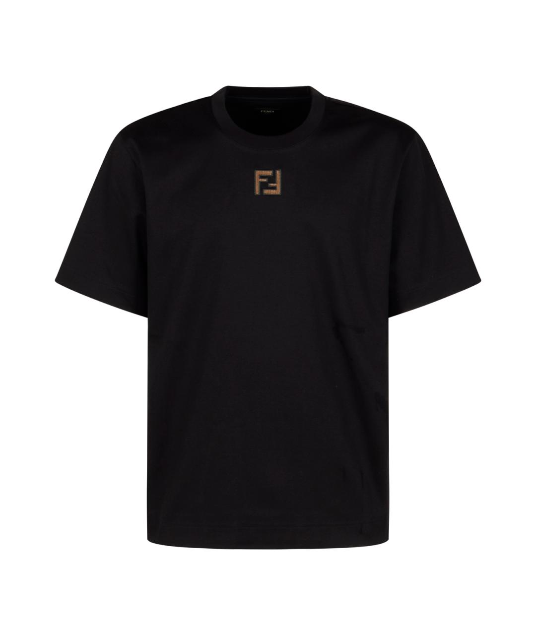 FENDI Черная хлопковая футболка, фото 1