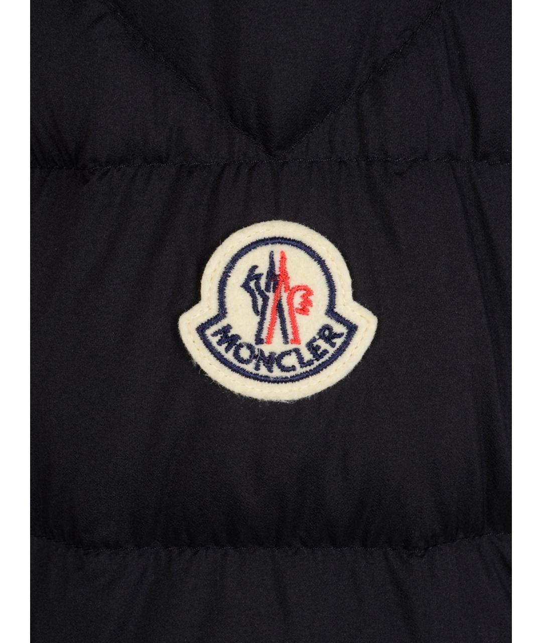 MONCLER Черный синтетический пуховик, фото 3