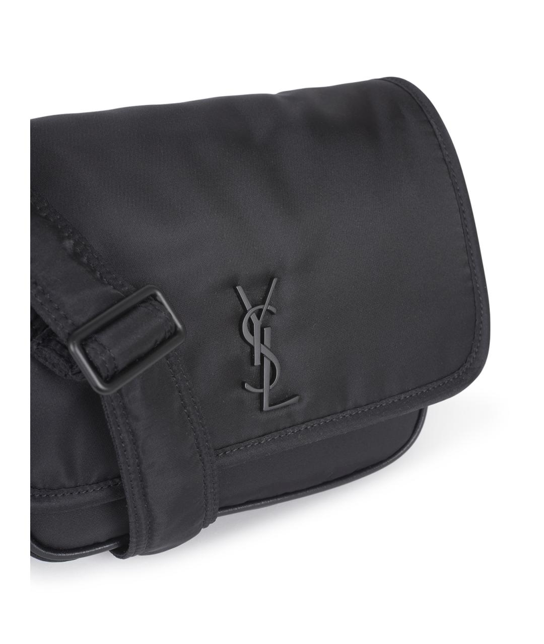 SAINT LAURENT Черная синтетическая сумка на плечо, фото 4