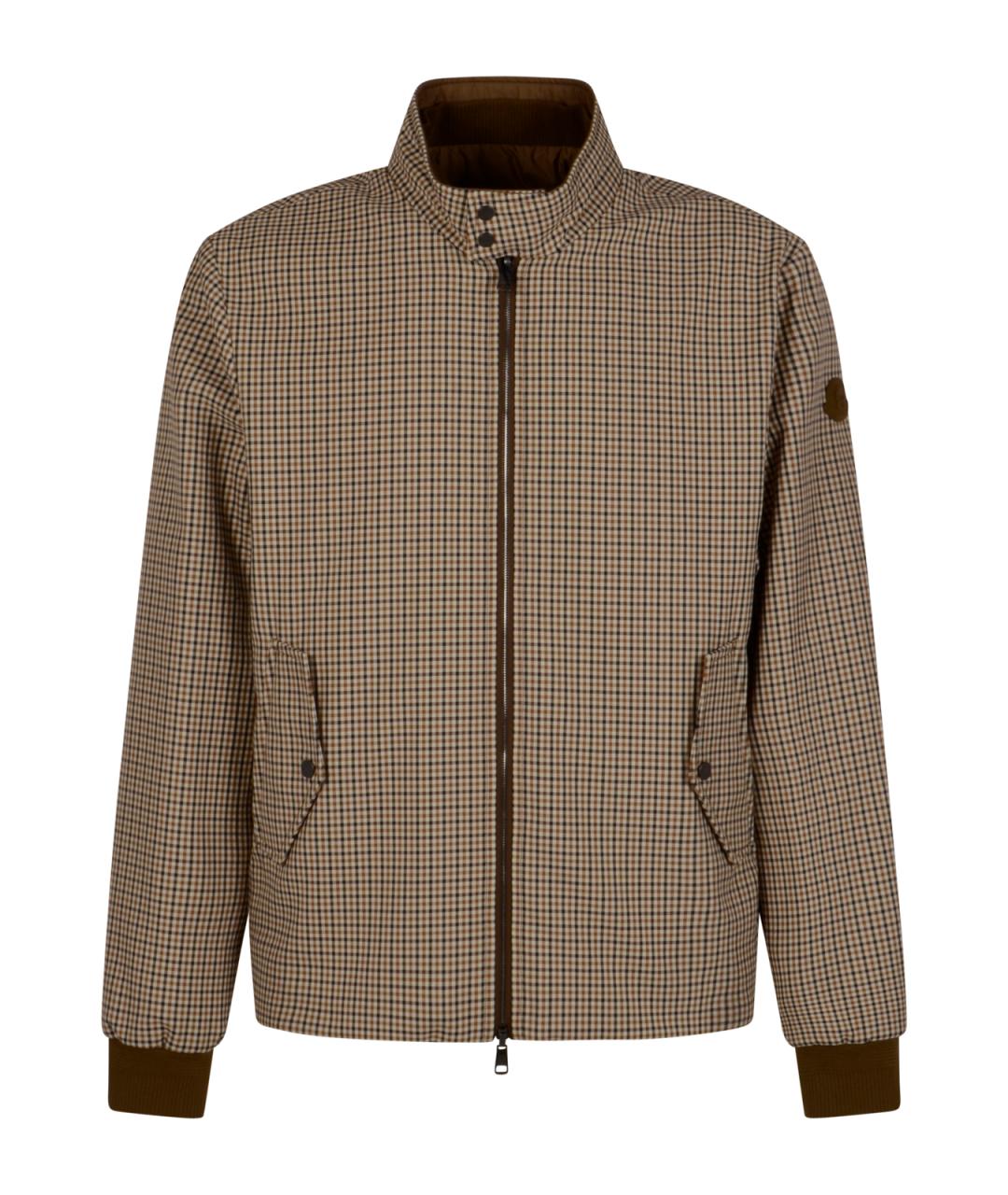 MONCLER Коричневая синтетическая куртка, фото 1